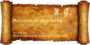 Malincsik Grizelda névjegykártya